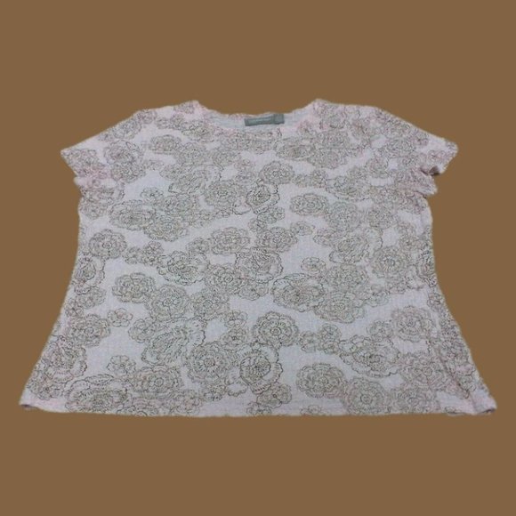 Croft & Barrow Women's Shirt Floral Print Stretch Cap Sleeve Pullover (Sze Lg.) - Picture 7 of 16